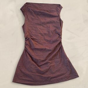 Vici burgundy striped off the shoulder ruched dress size large